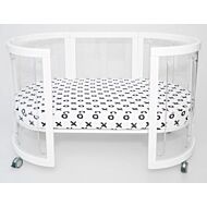 Babyhood: Amani Bebe 2 Pc Organic Fitted Sheet for Sova Cot (Tic Tac Toe)