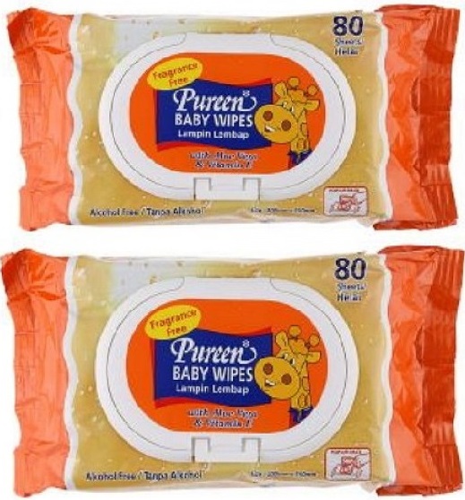 Pureen Baby Wipes Fragrance Free Alcohol Free Paraben Free Value Pack 2x80 S 22 Off Lazada